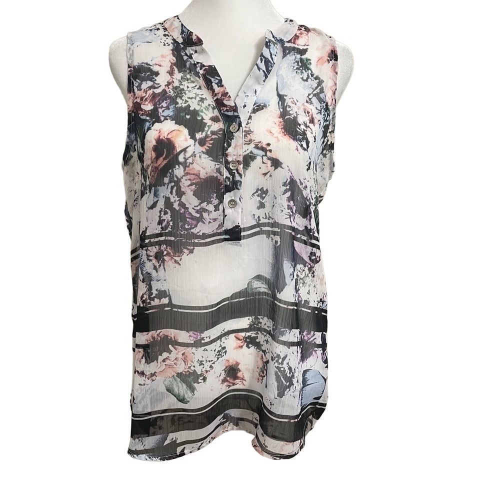 New York & Company -- Sheer Top, Sleeveless, Floral -- Size Small